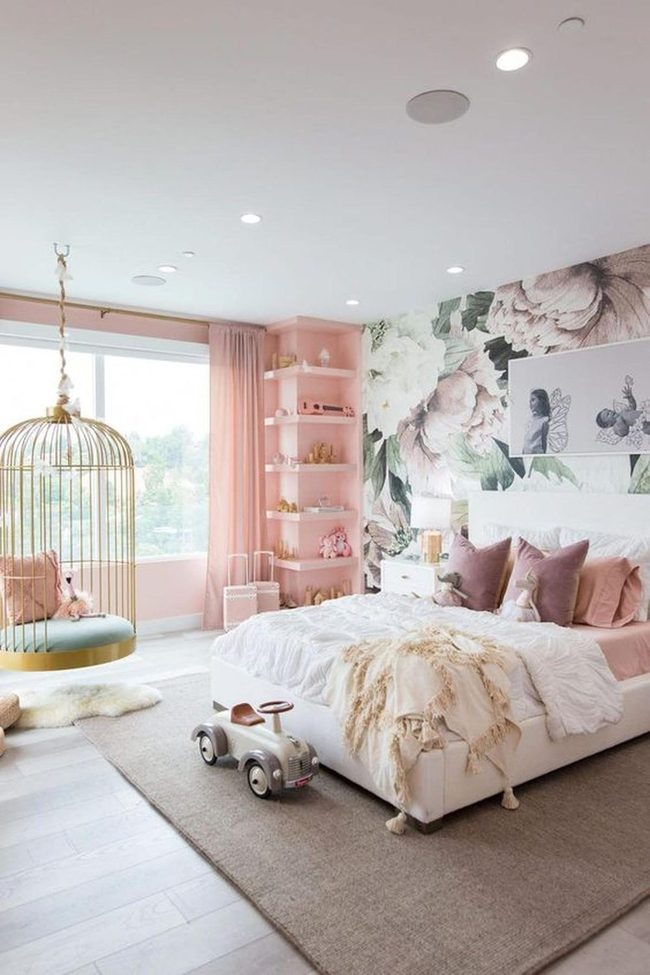 Pink Walls, Floral Statement Mural