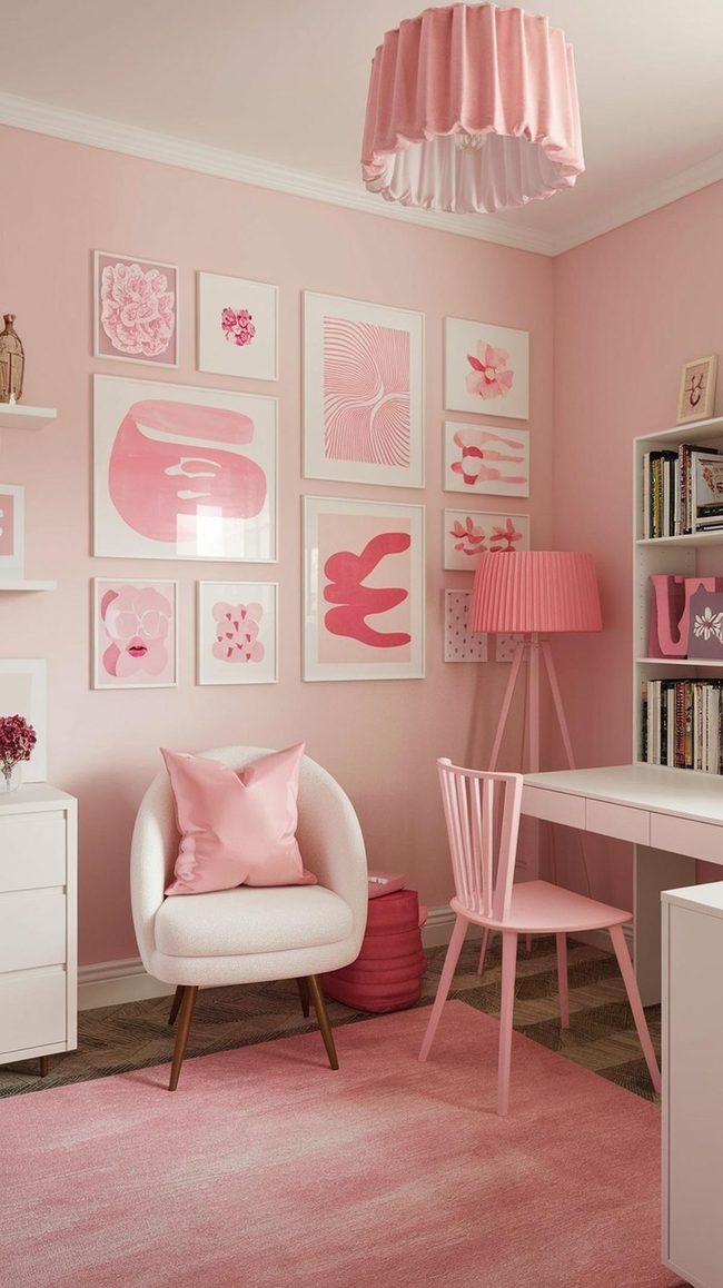 Pink Velvet Desk Chair