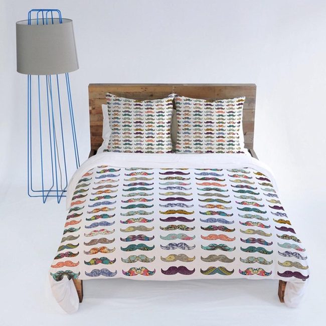Colorful Bedroom With Wooden Frame