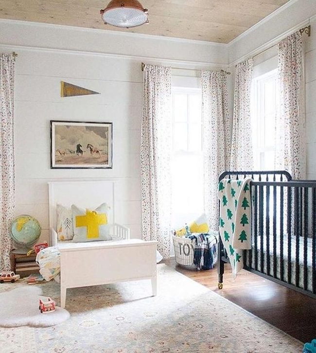Black Crib, White Walls, Green Leaves