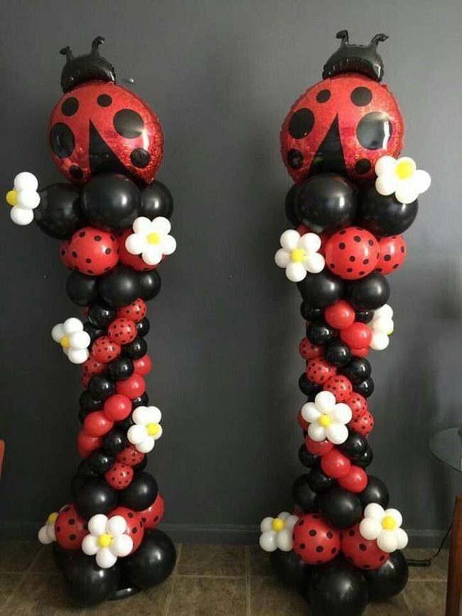 Red And Black Ladybug Columns
