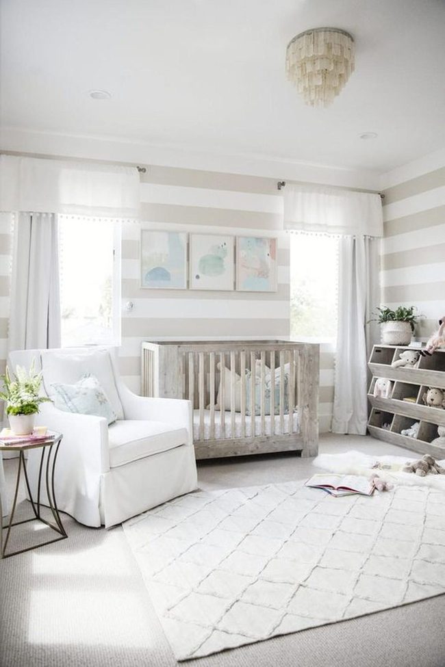 Light Wood Crib Nursery