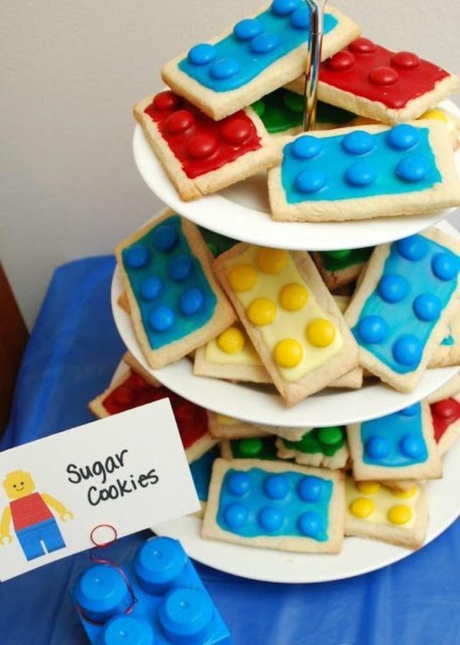 Primary Color Lego Cookie Bricks