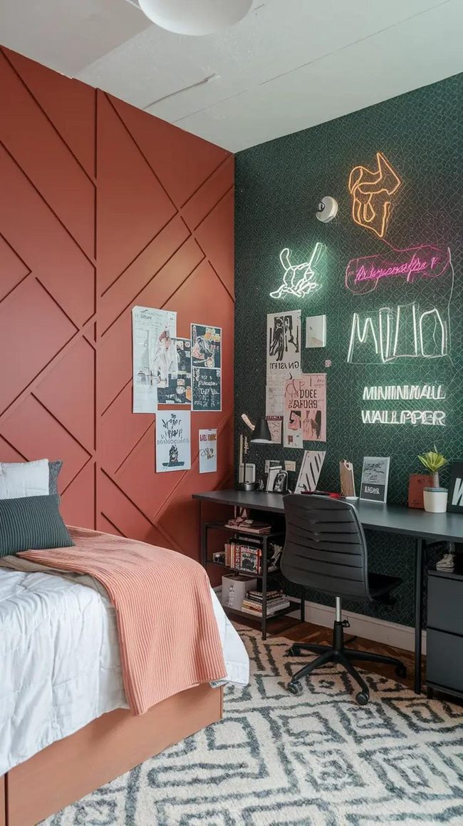Terracotta Geometric Dorm Statement