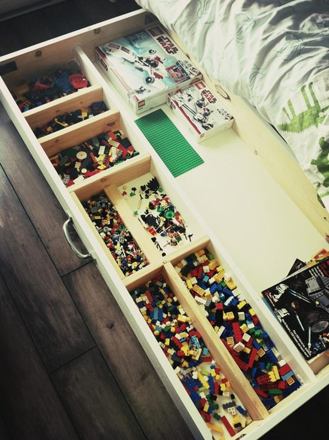 Colorful Blocks Under Bed Storage