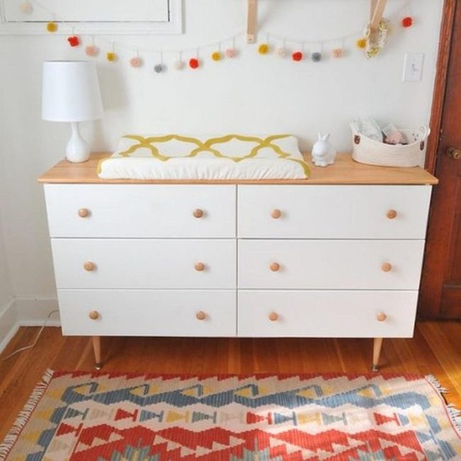 White Dressers, Sunny Nursery Spaces