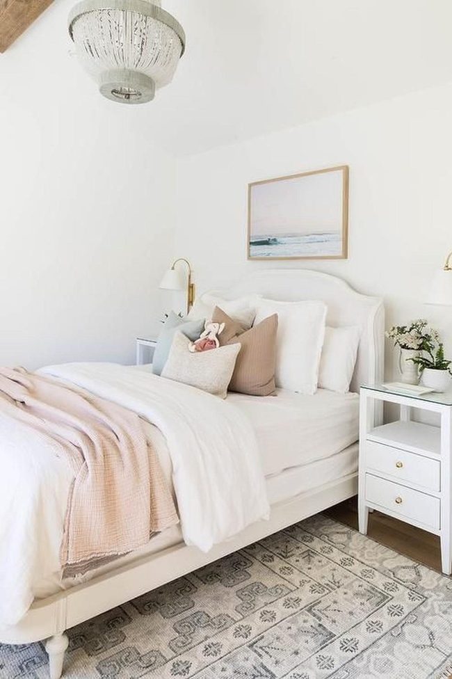 Cream Bedroom With Wooden Beams