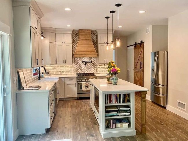 Bright White Kitchen, Colorful Blooms
