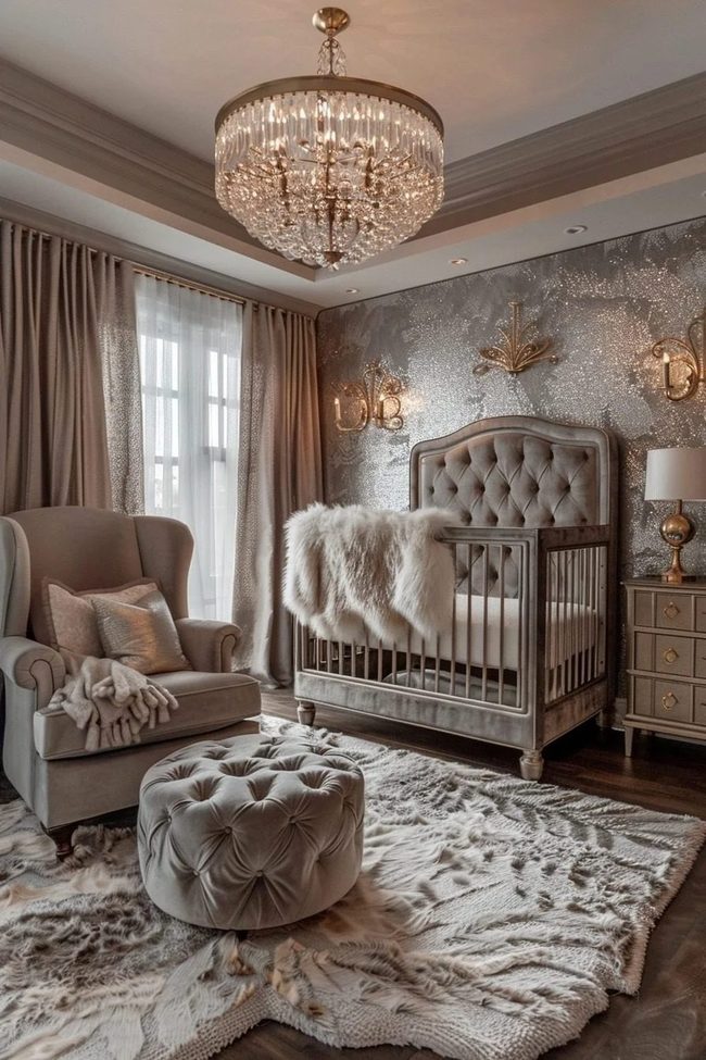 Chandelier-Lit Nursery Sanctuary