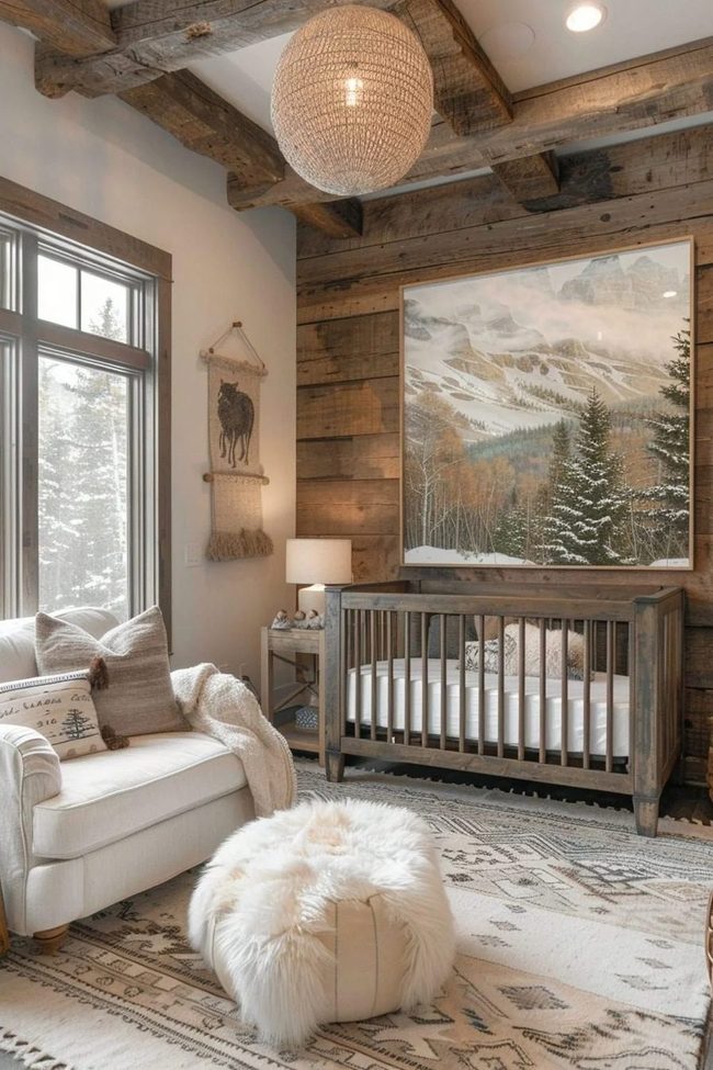 Reclaimed Wood Ceiling Nursery