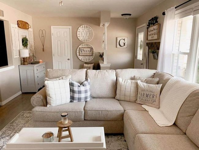 Neutral White And Beige Living Room