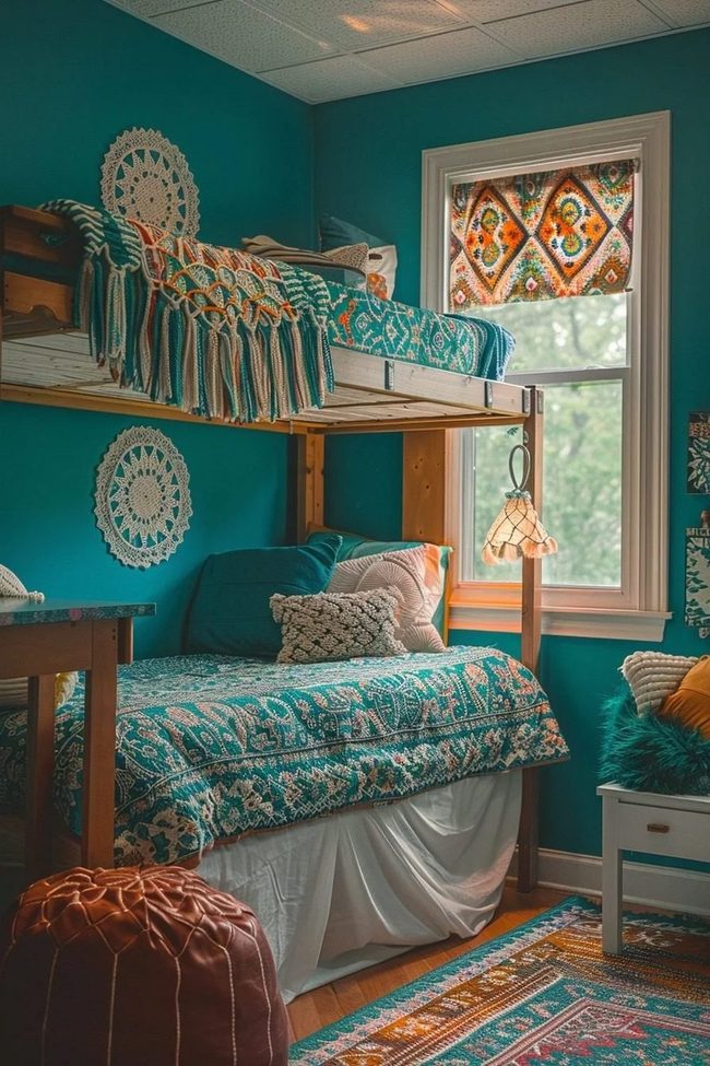 Jewel-Toned Bohemian Bedroom Layers