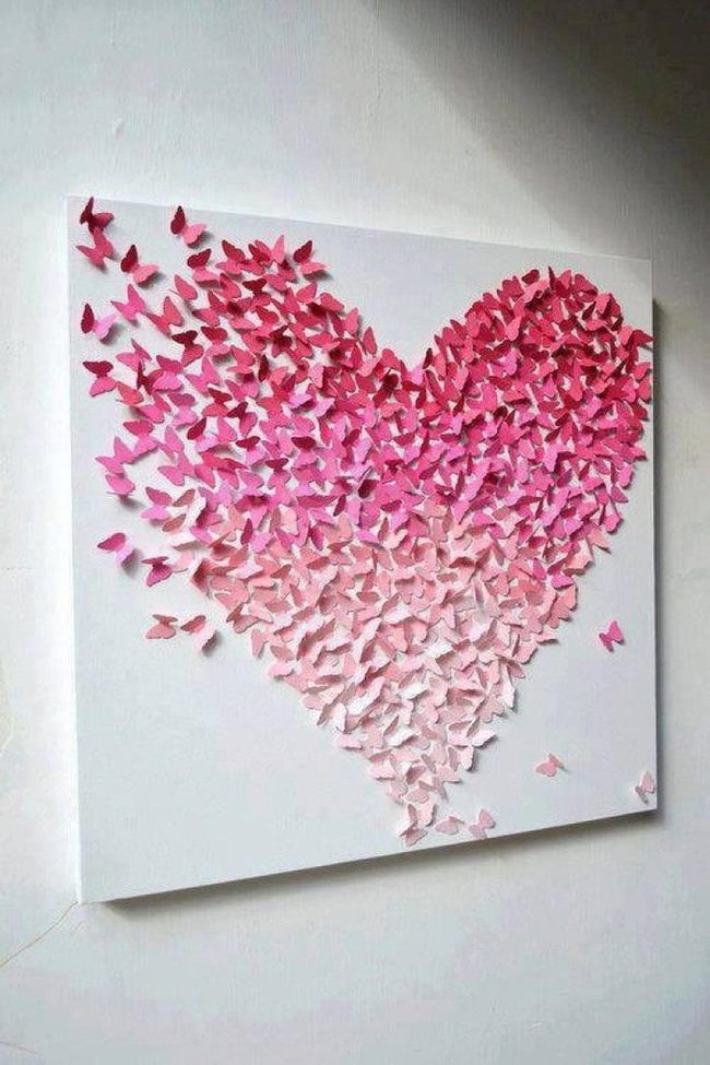 Butterflies Rising From Gradient Heart