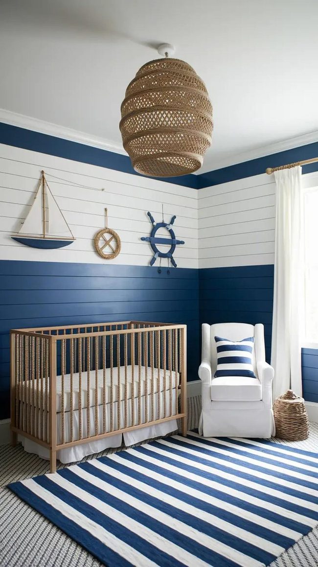 Shiplap Walls Meet Soft Blue Nursery