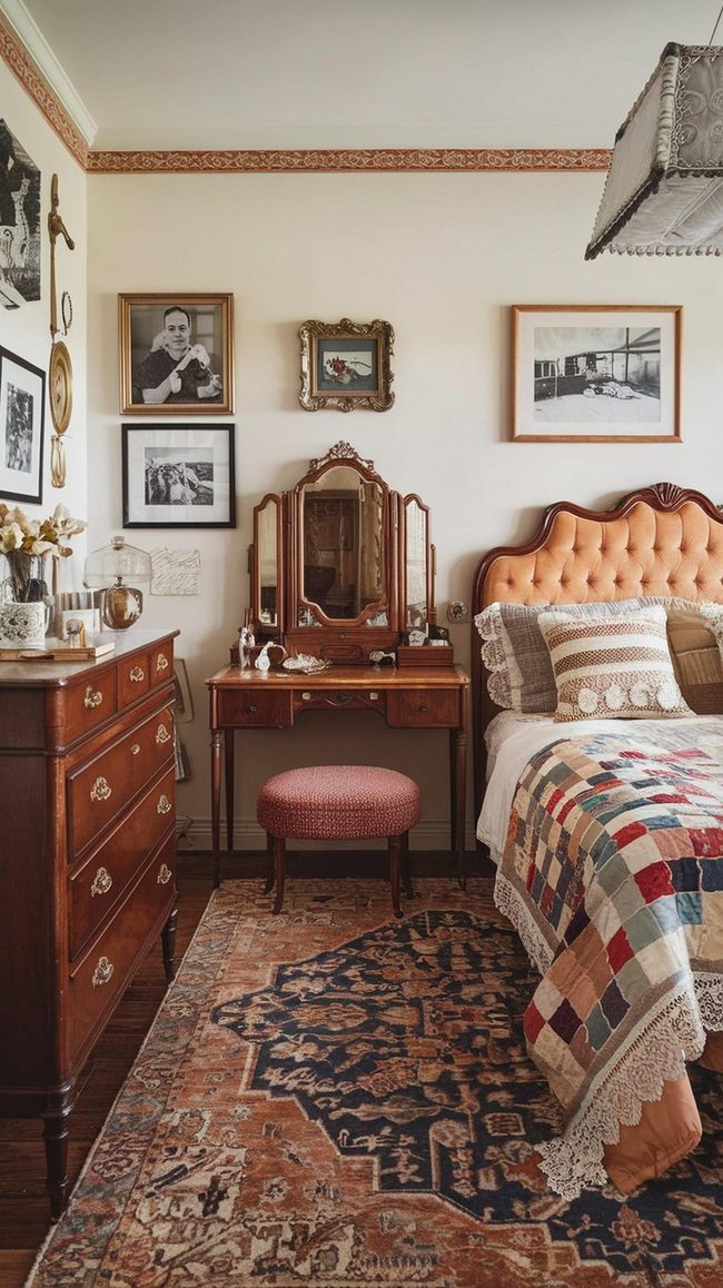 Antique Oak Shelves And Leather Reading