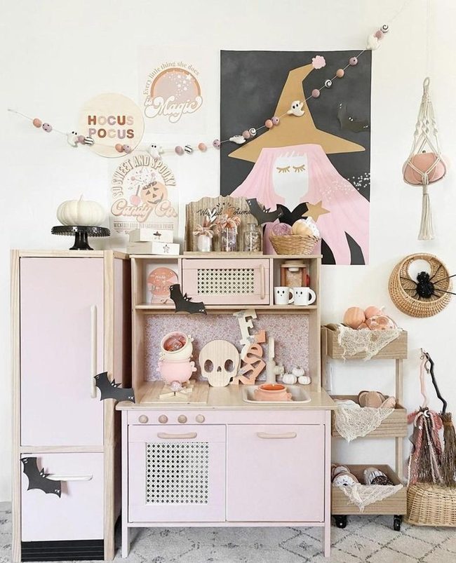 Pink Witch Poster Halloween Room