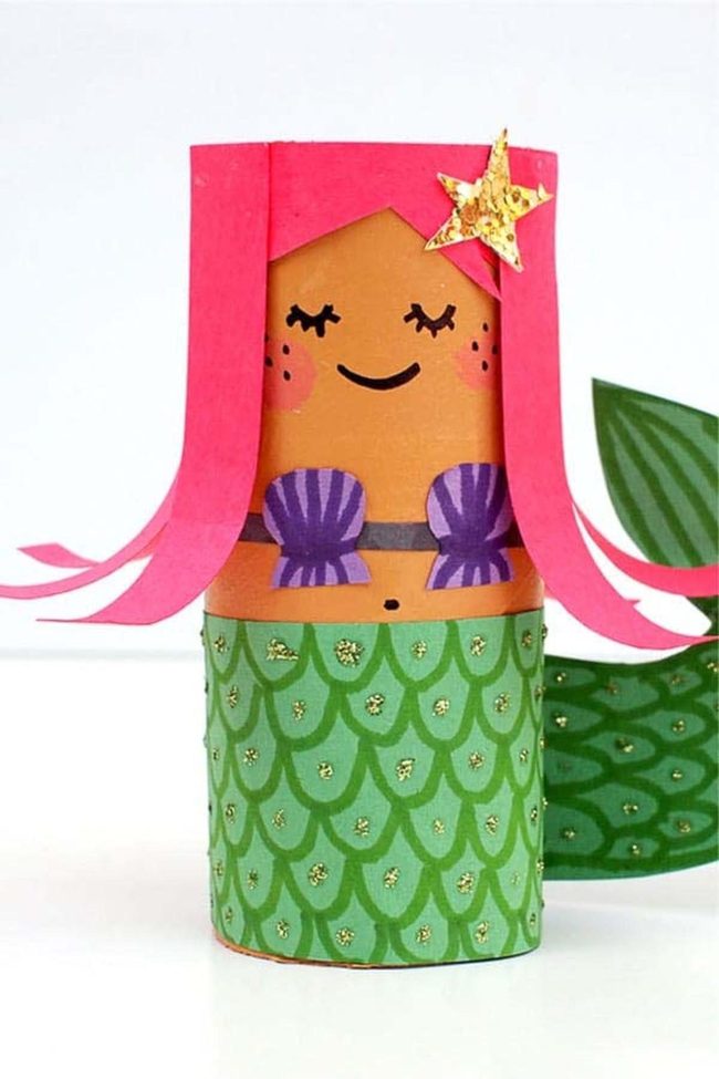 Shimmery Mermaid Toilet Paper Crafts