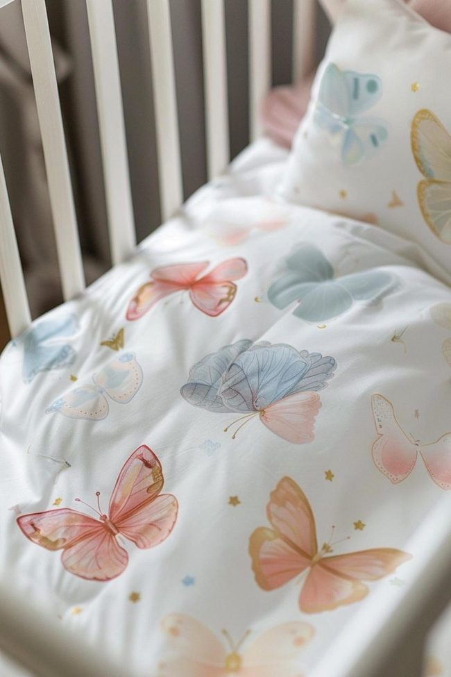 Butterfly Crib Sheets For Pink Nursery