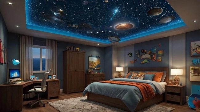 Starry Night Ceiling Mural