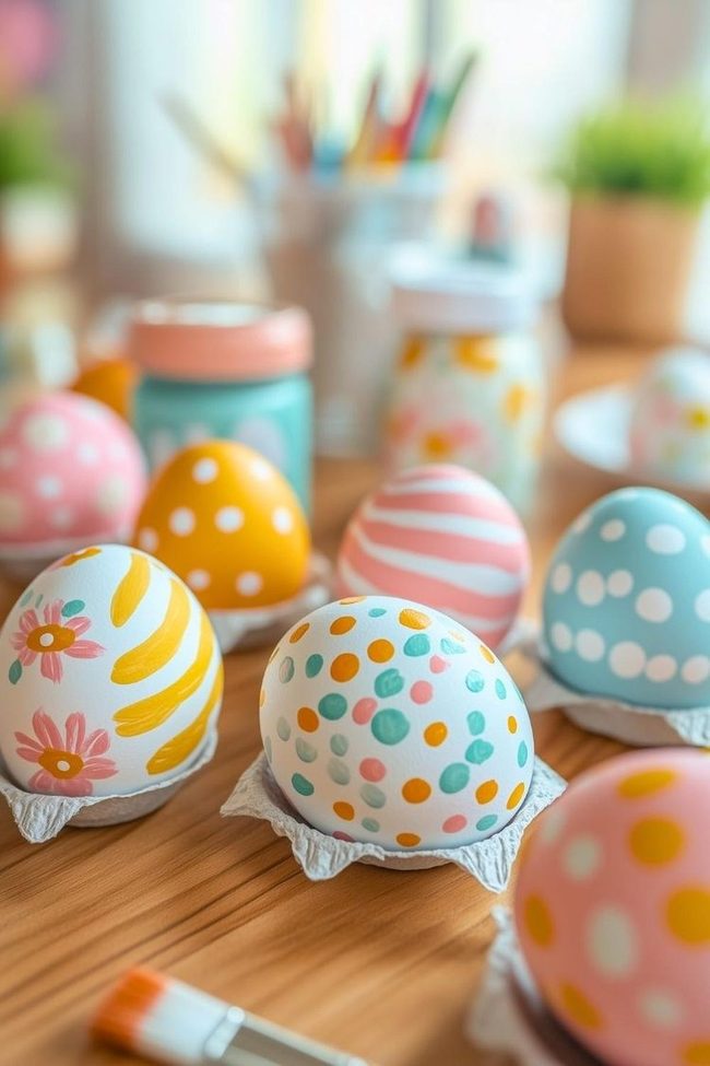 Pastel Polka Dot Easter Eggs