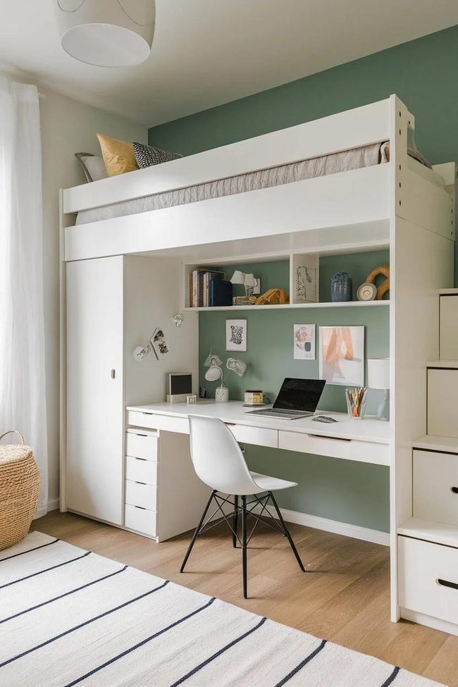 Loft Bed With Work Station Below