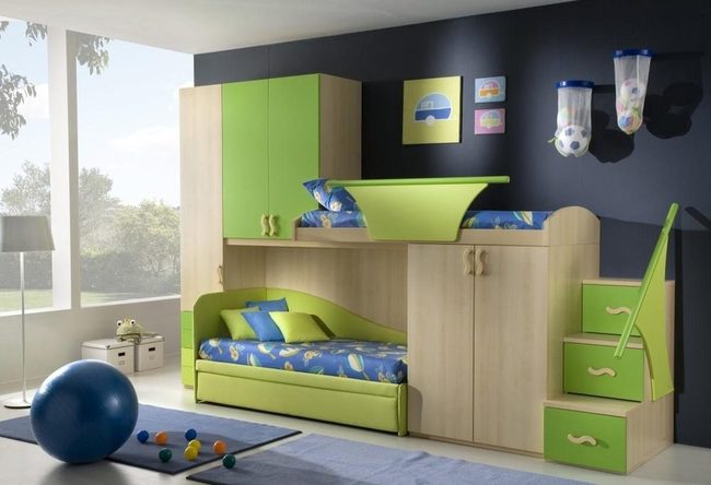 Green Bunk Bed Joy