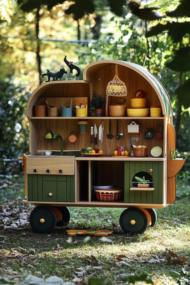 Rolling Cart Mud Kitchen Area Station
