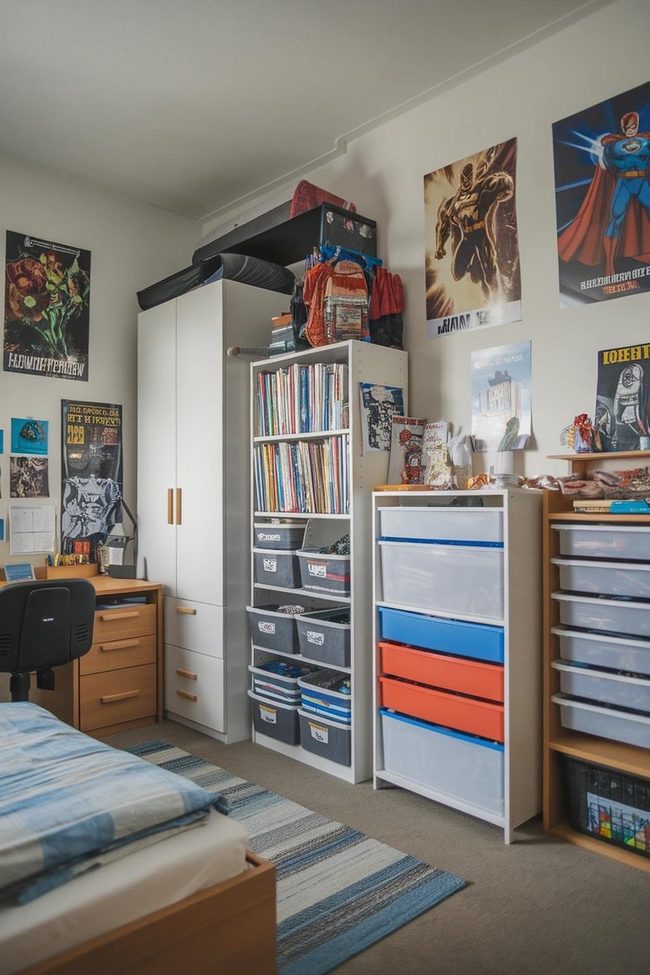 Cube Shelves Hide Childhood Chaos