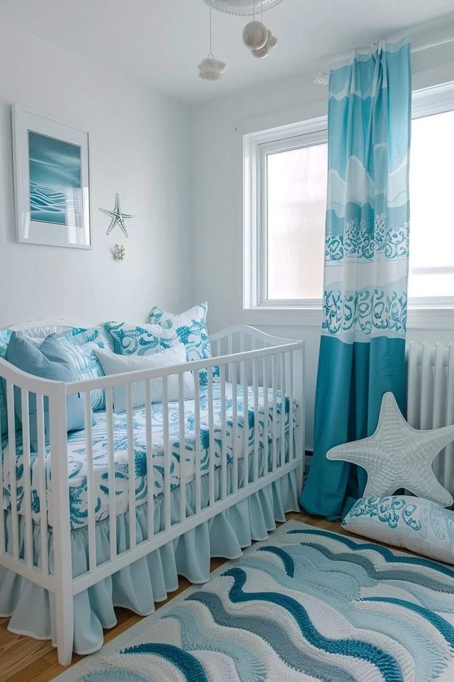 Seaside Nursery In Soft Blue