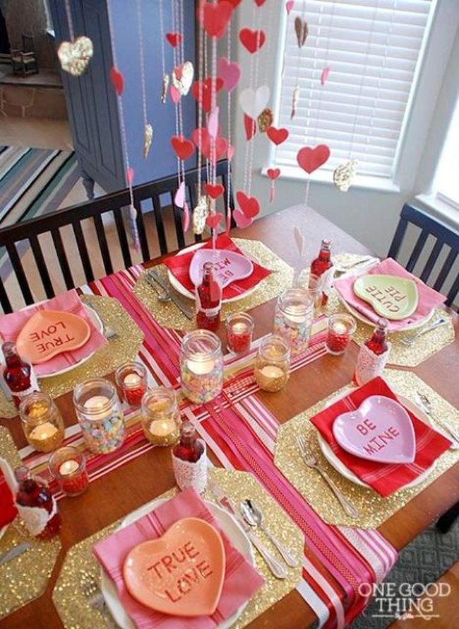 Gold Glitter Valentine Dinner