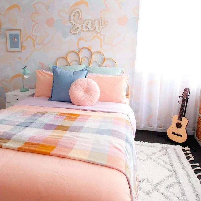 Floral Rattan Girl's Bedroom