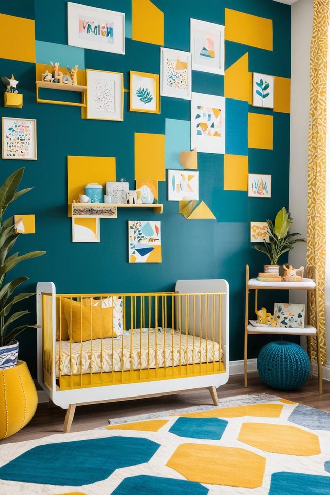 Teal and Mustard Nursery Statements