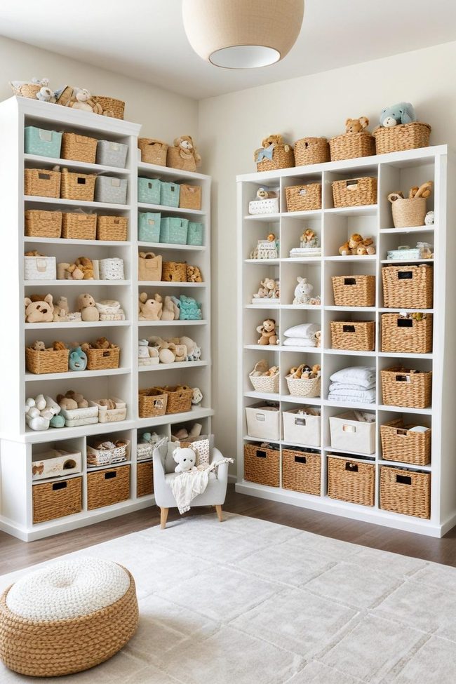 Woven Baskets, Organized Nursery