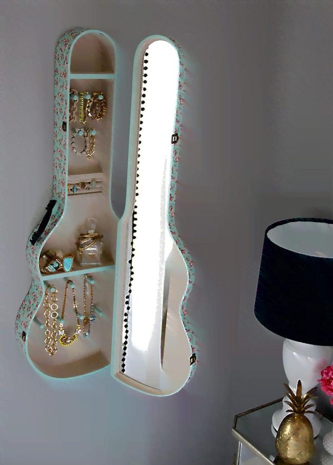 Vintage Guitar Case Jewelry Box