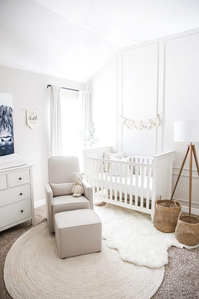 Pale Nursery With Natural Wood