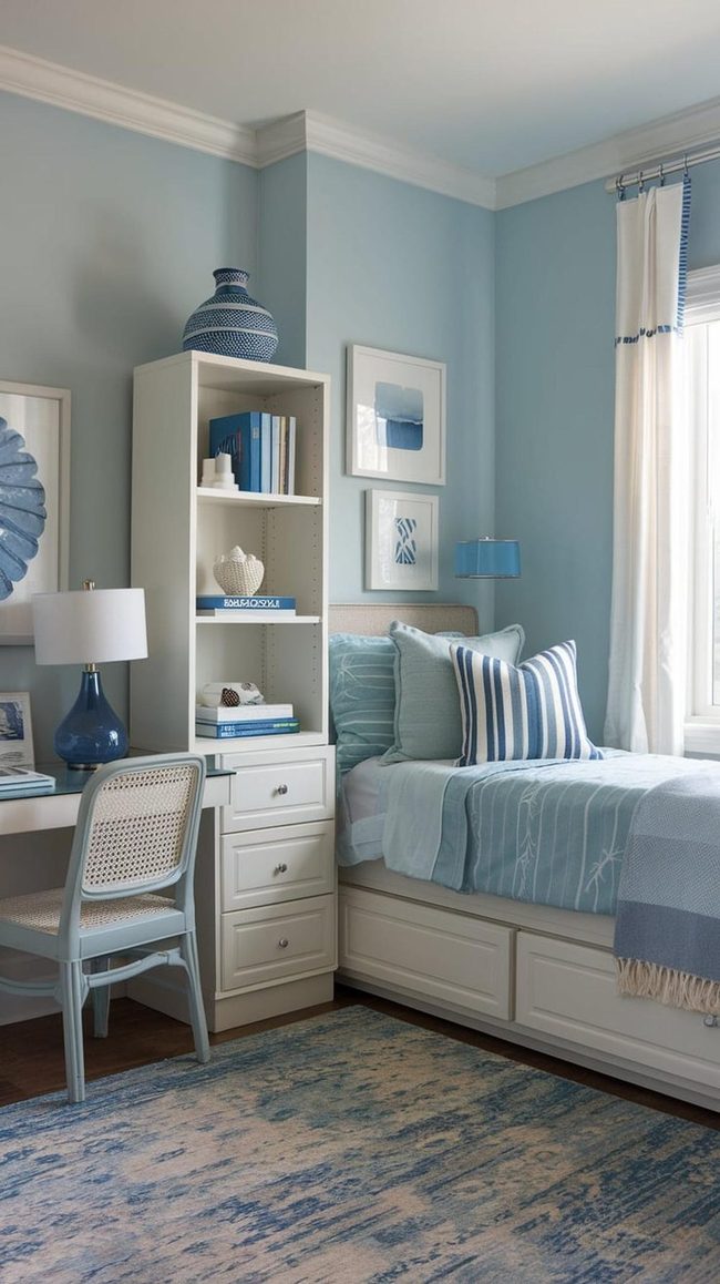 Sky Blue Dorm Walls And Light