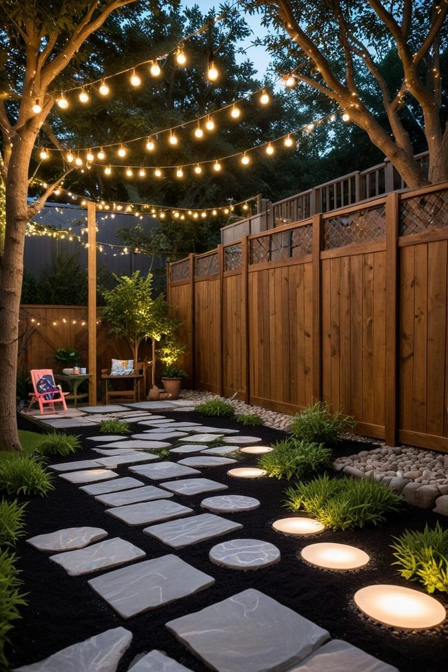 Glowing Backyard After Sunset