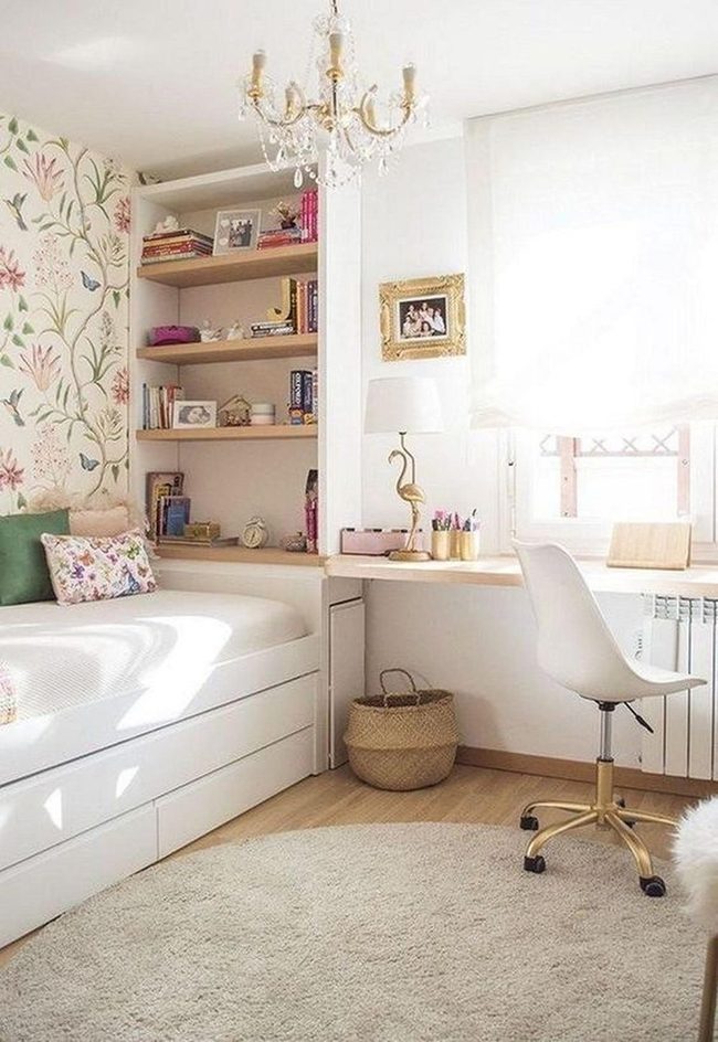 Sunlit Workspace With Floral Accents