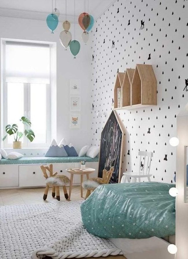 Bright Green Forest Kid'S Room