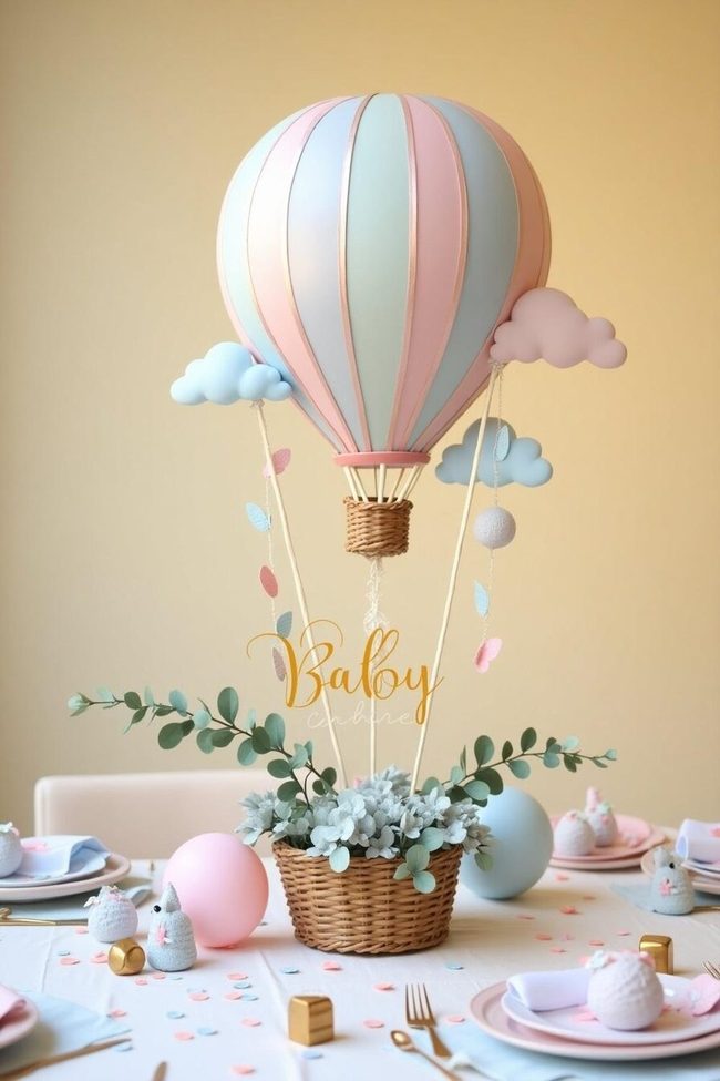 Pastel Paper Balloons Float Above