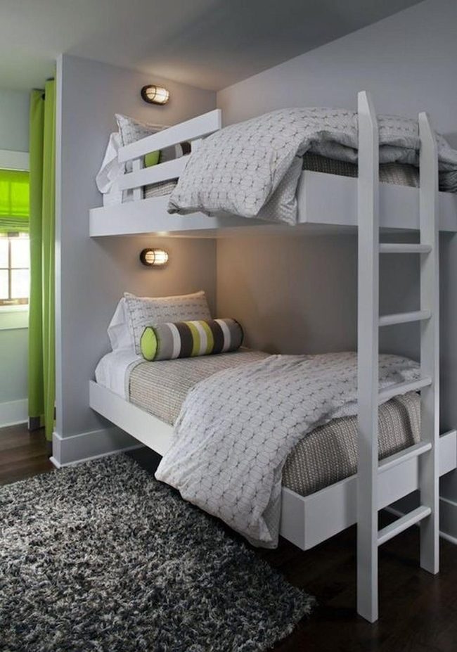 White Bunk Beds, Gray Serenity