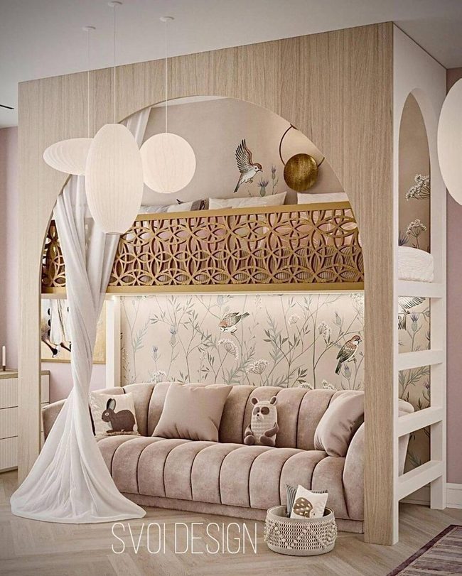 Carved Wood Bunk Hideaway