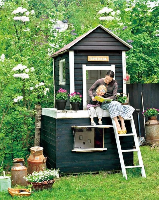Dark And White Garden Playhouse