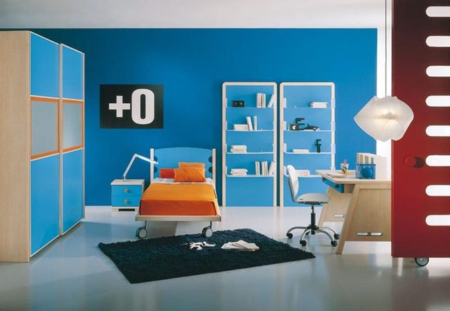 Blue And Orange Study Nook