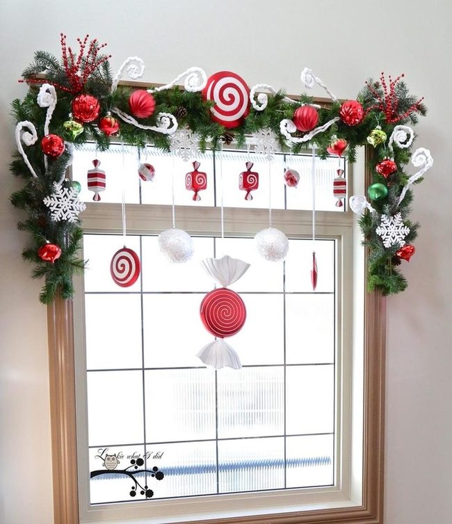 Green Pine With Red Ornaments