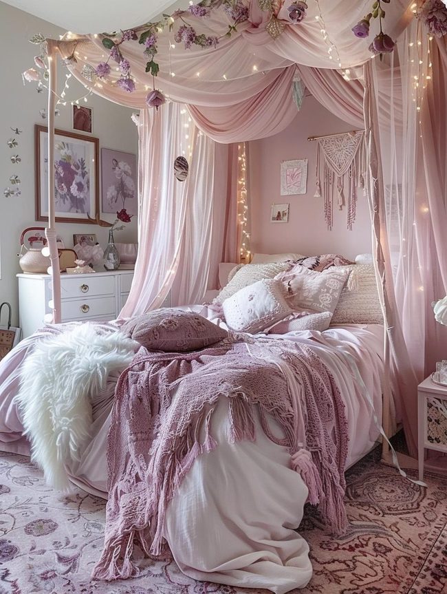 Blush Pastels with String Lights