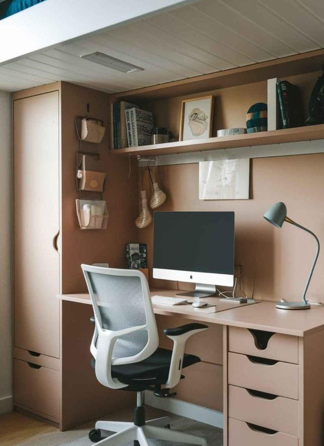 Compact Loft Desk Workspace