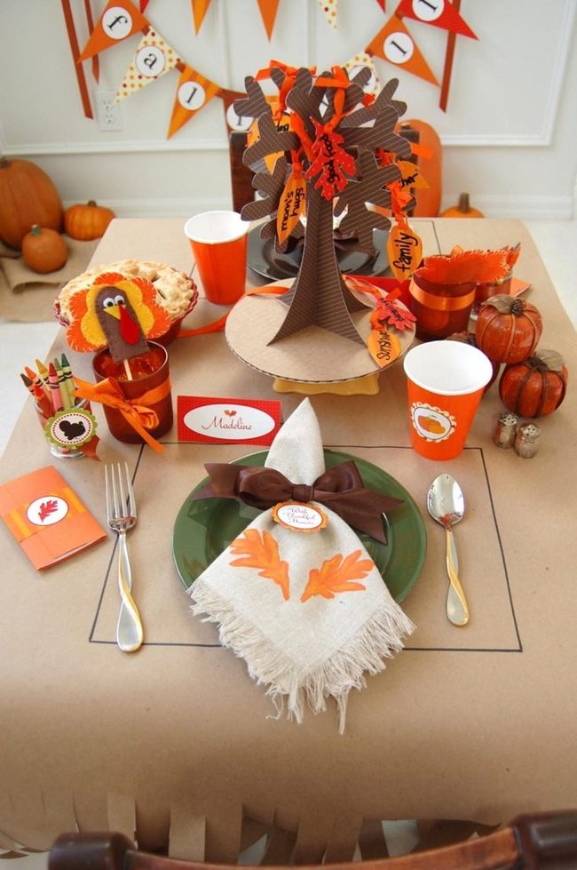 Orange Pumpkin Cardboard Centerpieces