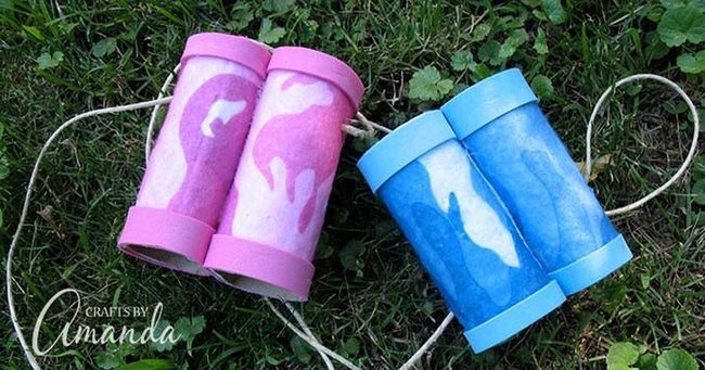 Cardboard Tube Camouflage Binoculars