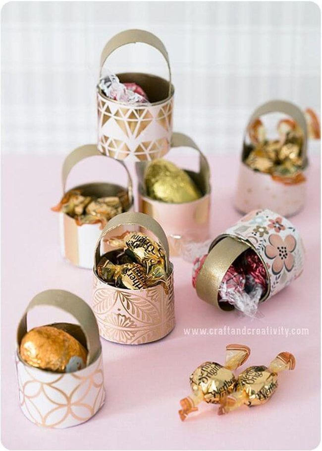 Pastel Paper Roll Party Baskets